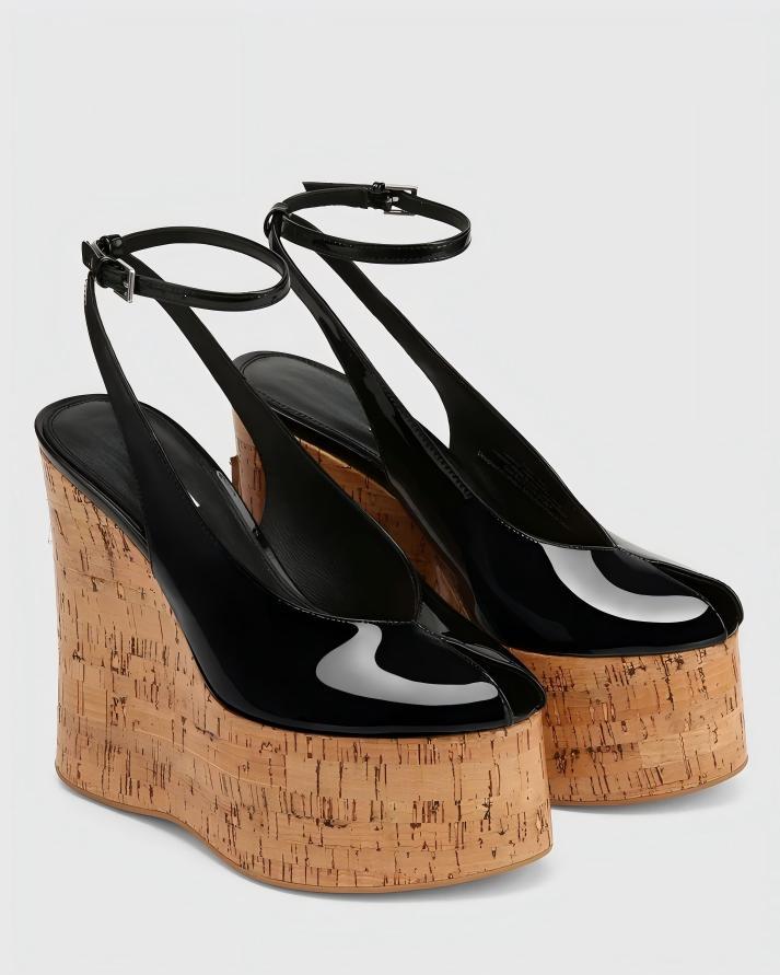 Ankle Strap Peep-Toe High Heels