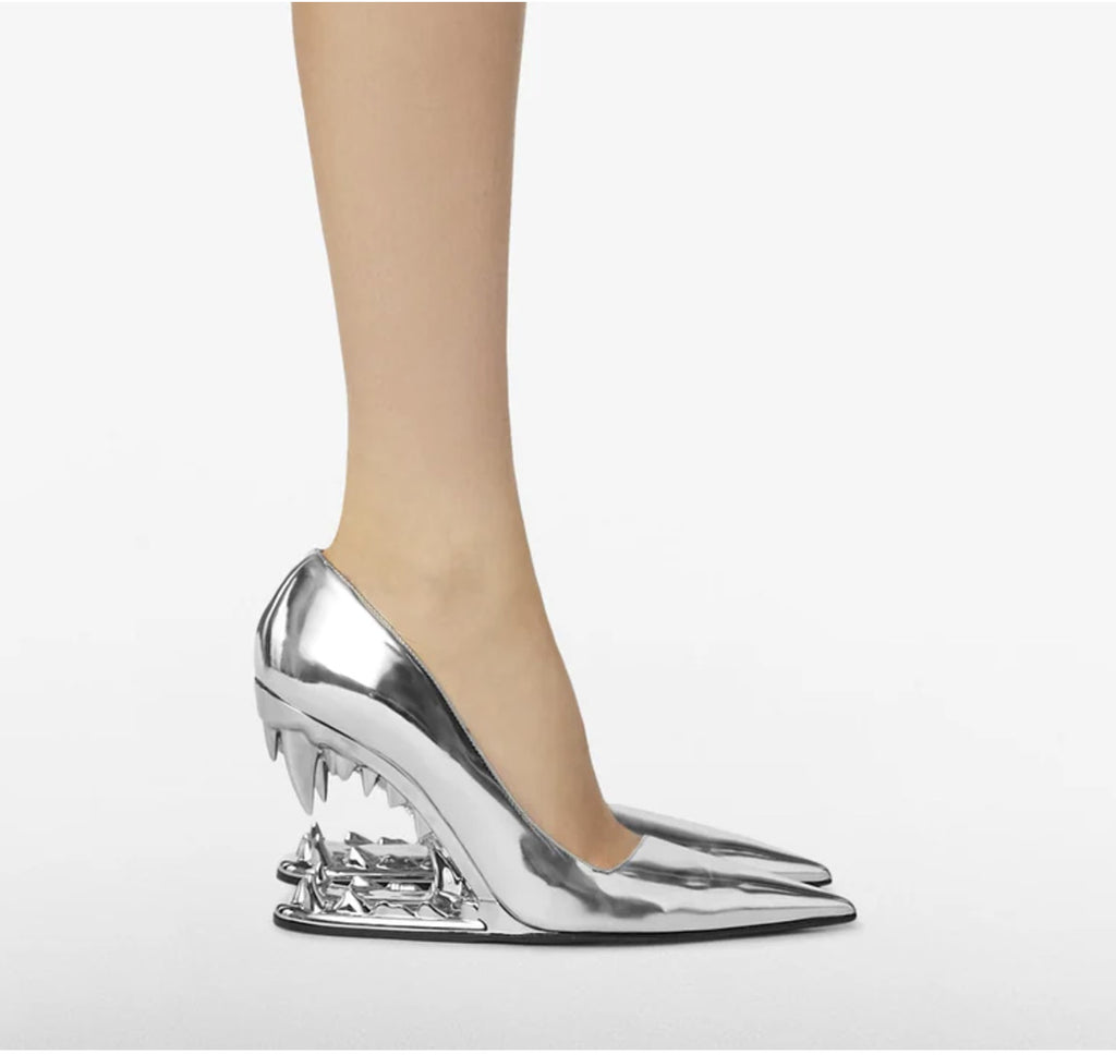 Statement Shark Jaw Sculptural Heel Pumps