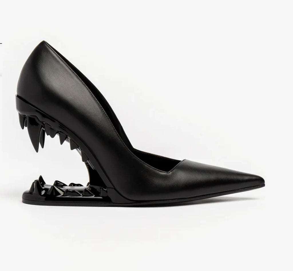 Statement Shark Jaw Sculptural Heel Pumps