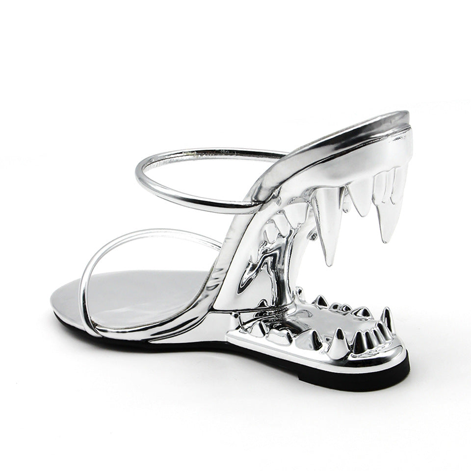 MORSA Shark teeth heel strap sandals