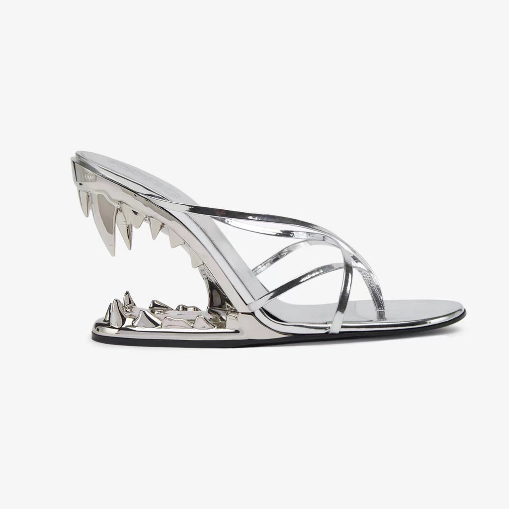 Avant-Garde Fang Heel Leather Sandals