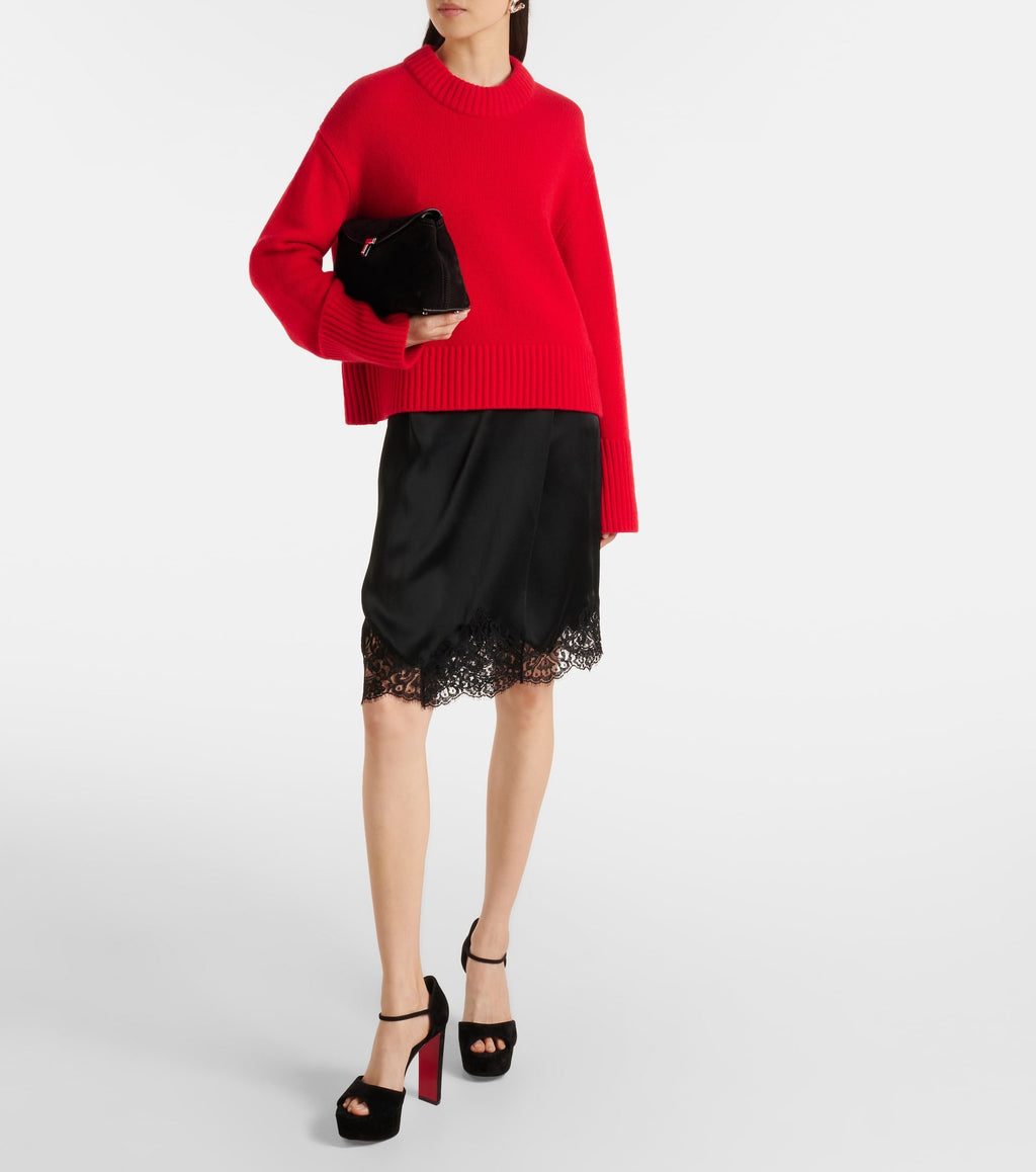 Black Suede Platform Block Heel Sandals with Red Sole