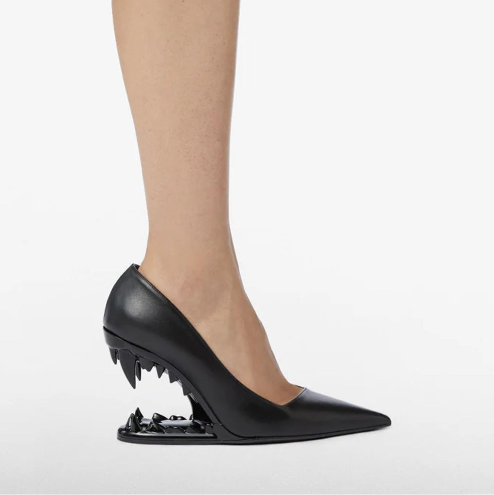 Statement Shark Jaw Sculptural Heel Pumps