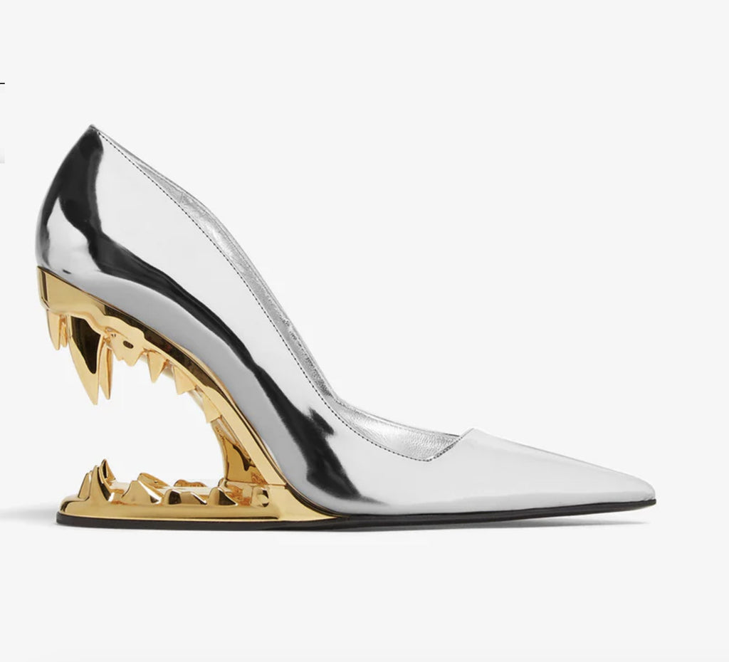 Statement Shark Jaw Sculptural Heel Pumps